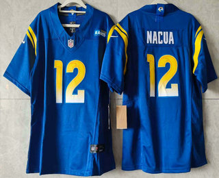 Women's Los Angeles Rams #12 Puka Nacua Limited Royal FUSE Vapor Jersey