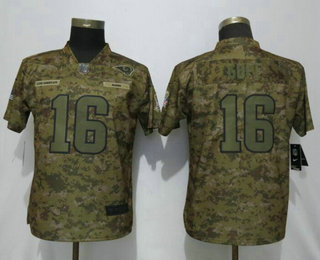 Women's Los Angeles Rams #16 Jared Goff 2018 Camo Salute to Service Stitched NFL Nike Limited Jersey