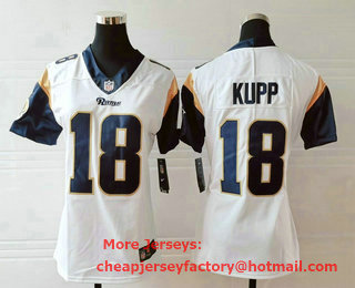 Women's Los Angeles Rams #18 Cooper Kupp White 2017 Vapor Untouchable Stitched NFL Nike Limited Jersey