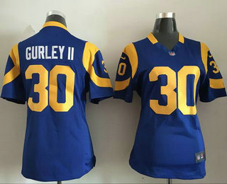 Women's Los Angeles Rams #30 Todd Gurley II Royal Blue Alternate Nike Game Jersey
