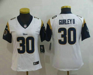 Women's Los Angeles Rams #30 Todd Gurley II White 2017 Vapor Untouchable Stitched NFL Nike Limited Jersey