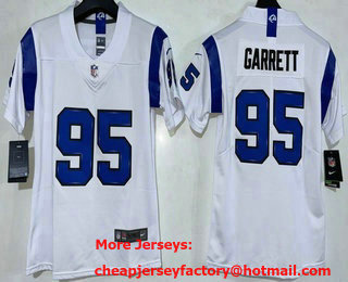 Women's Los Angeles Rams #95 Myles Garrett Limited White 2026 Vapor Jersey