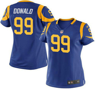 Women's Los Angeles Rams #99 Aaron Donald Royal Blue Alternate Nike Game Jersey