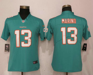 Women's Miami Dolphins #13 Dan Marino Green 2017 Vapor Untouchable Stitched NFL Nike Limited Jersey