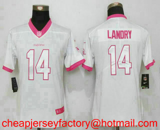 Women's Miami Dolphins #14 Jarvis Landry White Pink 2016 Color Rush Fashion NFL Nike Limited Jersey