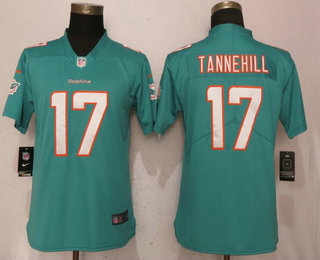 Women's Miami Dolphins #17 Ryan Tannehill Green 2017 Vapor Untouchable Stitched NFL Nike Limited Jersey