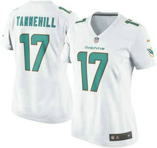 Women's Miami Dolphins #17 Ryan Tannehill White Road NFL Nike Game Jersey