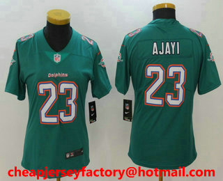 Women's Miami Dolphins #23 Jay Ajayi Aqua Green 2017 Vapor Untouchable Stitched NFL Nike Limited Jersey