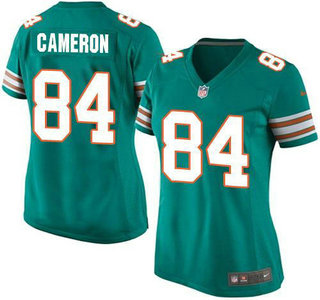 Women's Miami Dolphins #84 Jordan Cameron Aqua Green Alternate 2015 NFL Nike Game Jersey