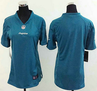 Women's Miami Dolphins Blank Aqua Green Team Color NFL Nike Game Jersey
