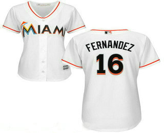 Women's Miami Marlins #16 Jose Fernandez White Home Stitched MLB Cool Base Jersey