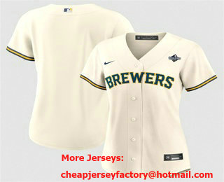 Women's Milwaukee Brewers Blank Cream 2026 World Series Limited Stitched Jersey