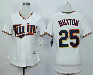 Women's Minnesota Twins #25 Byron Buxton White Home Cool Base Baseball Jersey