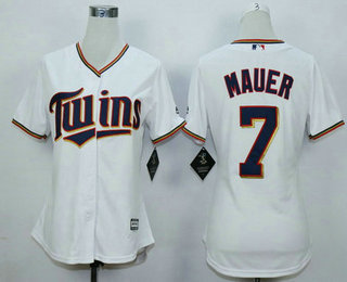 Women's Minnesota Twins #7 Joe Mauer White Home Cool Base Baseball Jersey