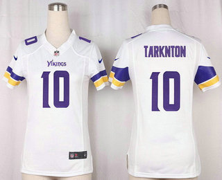 Women's Minnesota Vikings #10 Fran Tarkenton White Road Stitched NFL Nike Game Jersey