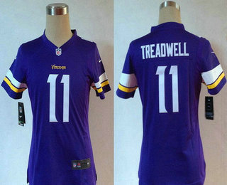 Women's Minnesota Vikings #11 Laquon Treadwell Purple Team Color Stitched NFL Nike Gme Jersey