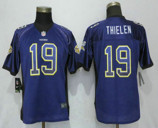 Women's Minnesota Vikings #19 Adam Thielen Purple Drift Stitched NFL Nike Fashion Jersey