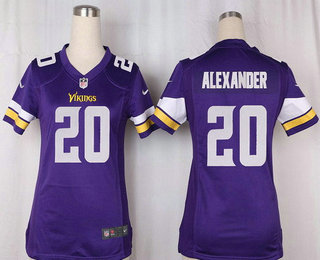 Women's Minnesota Vikings #20 Mackensie Alexander Purple Team Color Stitched NFL Nike Game Jersey