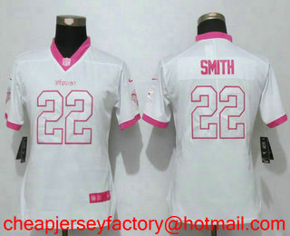 Women's Minnesota Vikings #22 Harrison Smith White Pink 2016 Color Rush Fashion NFL Nike Limited Jersey