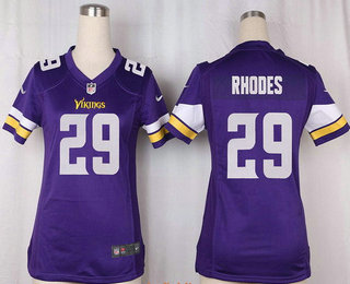 Women's Minnesota Vikings #29 Xavier Rhodes Purple Team Color Stitched NFL Nike Game Jersey