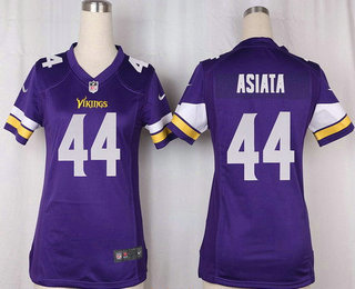 Women's Minnesota Vikings #44 Matt Asiata Purple Team Color Stitched NFL Nike Game Jersey