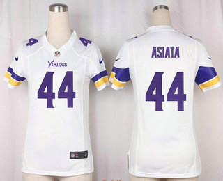 Women's Minnesota Vikings #44 Matt Asiata White Road Stitched NFL Nike Game Jersey