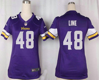 Women's Minnesota Vikings #48 Zach Line Purple Team Color Stitched NFL Nike Game Jersey