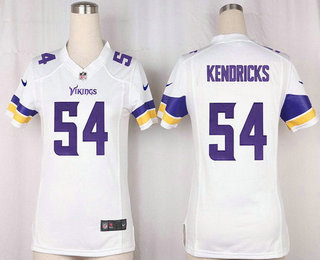 Women's Minnesota Vikings #54 Eric Kendricks White Road Stitched NFL Nike Game Jersey