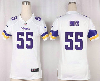 Women's Minnesota Vikings #55 Anthony Barr White Road Stitched NFL Nike Game Jersey