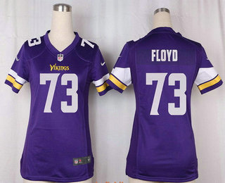 Women's Minnesota Vikings #73 Sharrif Floyd Purple Team Color Stitched NFL Nike Game Jersey