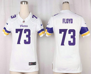 Women's Minnesota Vikings #73 Sharrif Floyd White Road Stitched NFL Nike Game Jersey