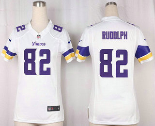 Women's Minnesota Vikings #82 Kyle Rudolph White Road Stitched NFL Nike Game Jersey