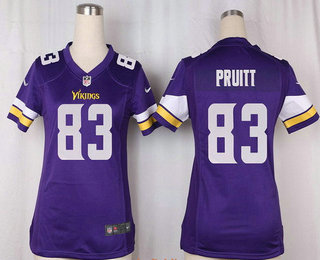 Women's Minnesota Vikings #83 MyCole Pruitt Purple Team Color Stitched NFL Nike Game Jersey