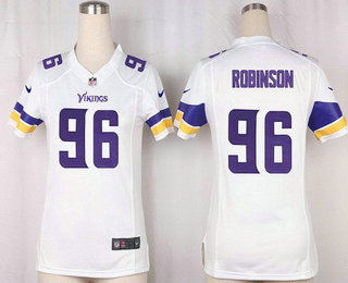 Women's Minnesota Vikings #96 Brian Robison White Road Stitched NFL Nike Game Jersey