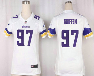 Women's Minnesota Vikings #97 Everson Griffen White Road Stitched NFL Nike Game Jersey