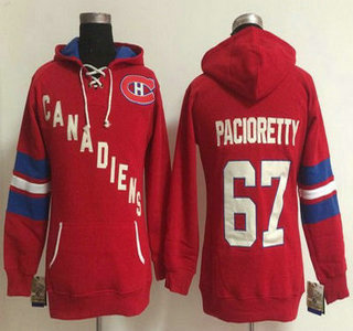 Women's Montreal Canadiens #67 Max Pacioretty Old Time Hockey Red Hoodie