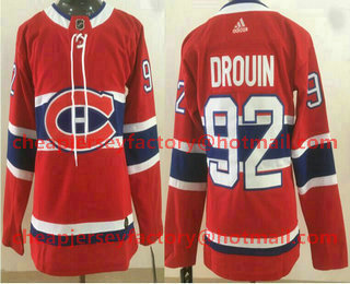 Women's Montreal Canadiens #92 Jonathan Drouin Red With A Patch Adidas Stitched NHL Jersey