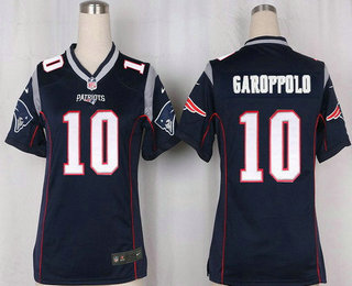 Women's New England Patriots #10 Jimmy Garoppolo NEW Navy Blue Team Color Stitched NFL Nike Game Jersey