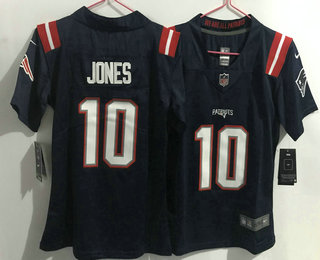 Women's New England Patriots #10 Mac Jones Navy Blue 2021 NEW Vapor Untouchable Stitched NFL Nike Limited Jersey