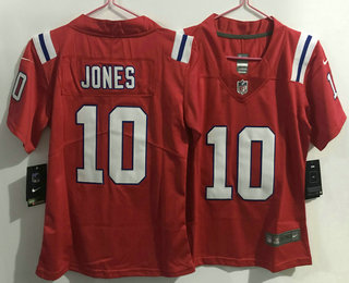 Women's New England Patriots #10 Mac Jones Red 2021 NEW Vapor Untouchable Stitched NFL Nike Limited Jersey