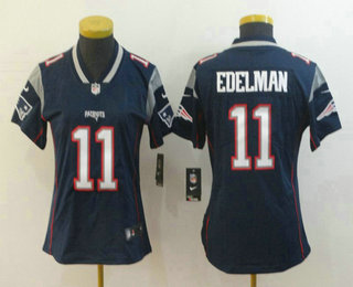 Women's New England Patriots #11 Julian Edelman Navy Blue 2017 Vapor Untouchable Stitched NFL Nike Limited Jersey