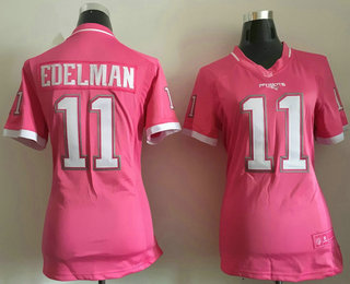 Women's New England Patriots #11 Julian Edelman Pink 2016 Breast Cancer Awareness Stitched NFL Nike Fashion Jersey