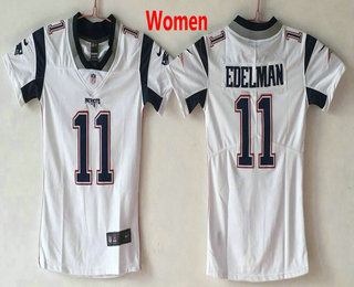 Women's New England Patriots #11 Julian Edelman White 2017 Vapor Untouchable Stitched NFL Nike Limited Jersey