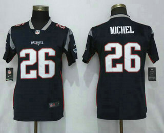 Women's New England Patriots #26 Sony Michel Navy Blue 2017 Vapor Untouchable Stitched NFL Nike Limited Jersey