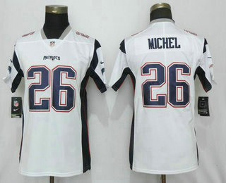 Women's New England Patriots #26 Sony Michel White 2017 Vapor Untouchable Stitched NFL Nike Limited Jersey