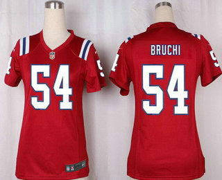 Women's New England Patriots #54 Tedy Bruschi Red Alternate Stitched NFL Nike Game Jersey