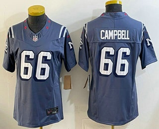 Women's New England Patriots #66 Will Campbell Limited Grey Rivalries FUSE Vapor Stitched Jersey