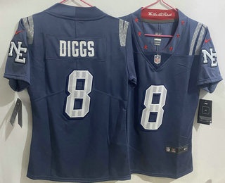 Women's New England Patriots #8 Stefon Diggs Limited Blue Rivalries Vapor Stitched Jersey