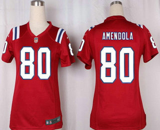 Women's New England Patriots #80 Danny Amendola Red Alternate Stitched NFL Nike Game Jersey