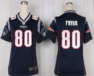 Women's New England Patriots #80 Irving Fryar NEW Navy Blue Team Color Stitched NFL Nike Game Jersey